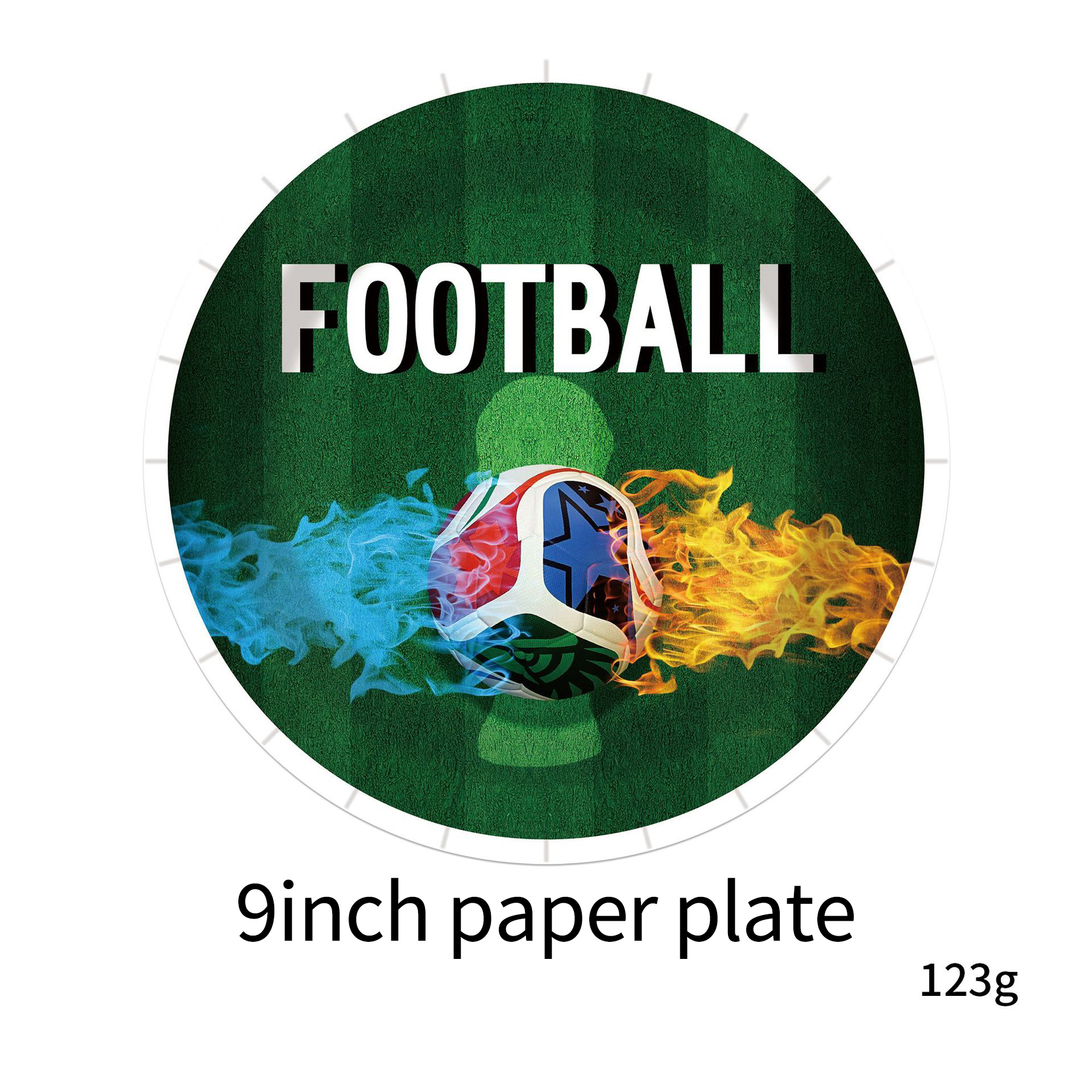 Assiette en papier vert 9 pouces 10pcs