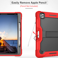Coque de protection robuste en silicone et PC à trois couches pour tablette, avec béquille, idéale pour films en famille et enfants, pour iPad Pro 12.9 - Vente Flash