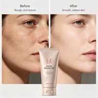 Gel exfoliant pour le visage biologique à étiquette privée - Gel exfoliant doux pour les peaux mortes, rugueuses, sèches et sensibles