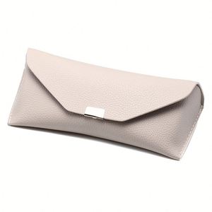 Custom Logo Fashion White Pink Square PU Bag <b>Glasses</b> Protective Cover Litchi Leather Sunglasses <b>Case</b> - Product Image 2