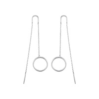 Boucles d'oreilles pendantes en argent sterling 925 plaqué rhodium, géométriques, circulaires, avec pampilles en zircon, minimalistes, bijoux pour femmes, cadeau, à porter au quotidien
