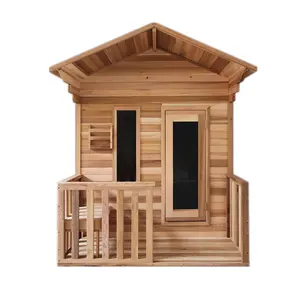 2024 Hot Sale Traditional Outdoor Red Cedar Pine Wood Steam Sauna House With Stove