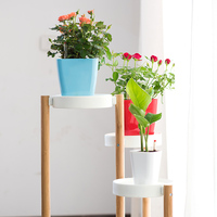 BRICE Vasos De Flores Pot Tanaman Kecil Warna Emas Set Pot Tanaman Self Watering