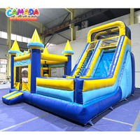 Château gonflable commercial en promotion, combo trampoline et toboggan gonflable pour la location événementielle