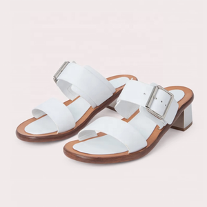 Women's Double Belt Buckles Sandals Open Square Toe on Shoes Low Chunky Heels Comfortable <b>Slides</b> Dress Mules - Product Image 2