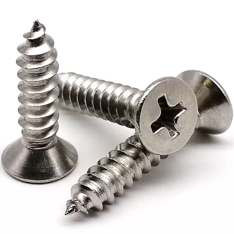 thumbnail image 2 of 6 X 5/8" Deep Thread Wood Screws / Phillips / Flat Head / Steel / Zinc / Twinfast Fine Thread 2 of 12