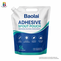Pochettes souples personnalisées imprimées 2L 5L à bec verseur robuste pour liquides, argile, adhésifs industriels, emballage en sachet stand-up avec bec verseur large de 33 mm