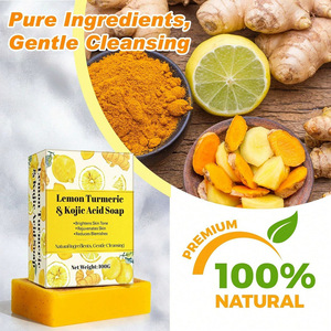 Venta al por mayor de jabón de baño de limpieza personalizado con vitamina C, aceite esencial de planta, limón, cúrcuma, jabón de Ácido Kójico - Product Image 4
