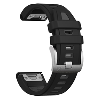 Cocok untuk Garmin Fenix 8 7s Pro, Tali Jam Tangan Silikon 20mm dengan Pengunci Logam Perak, Tali Pengganti Eksklusif untuk Wanita.