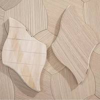 Plancher composite en bois massif multicouche à motif de feuille de lotus irrégulier, style 80, personnalisé, grand format