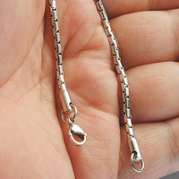 Chaîne de collier simple en acier inoxydable avec marteau rond en titane, chaîne de perles, chaîne de collier pour homme et femme, chaîne de pull