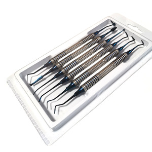 Kit d'outils dentaires en acier au carbone, 6 pièces, pour le remplissage de résine, option bleu-or, pour usage domestique - Product Image 2