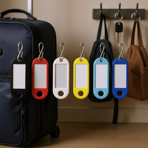 Ensemble de porte-clés Metaltex, lot de 6, 12 étiquettes métalliques colorées avec crochets pour clés et bagages - Product Image 3