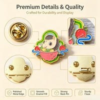 Badge en métal émaillé personnalisé OEM d'usine, broche émaillée personnalisée avec personnage pour cadeau promotionnel et souvenir