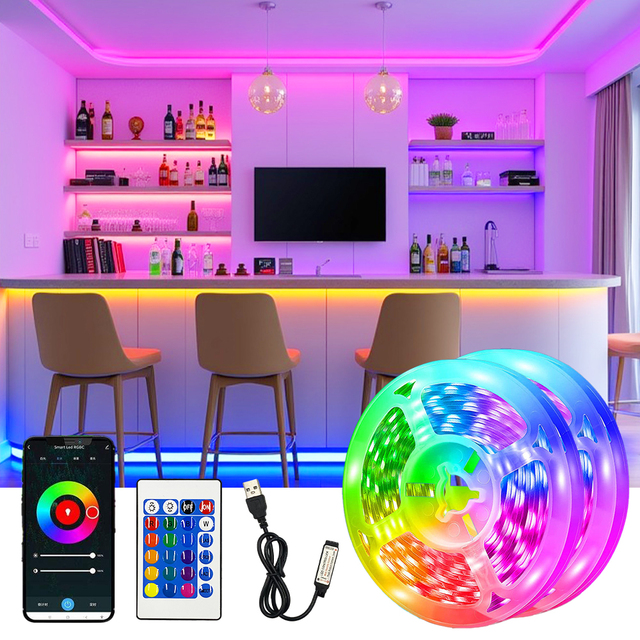 Smart RGB LED Strip 5050/2835 PVC USB IP65 RF Remote Music Sync Room & Outdoor Lighting Flexible