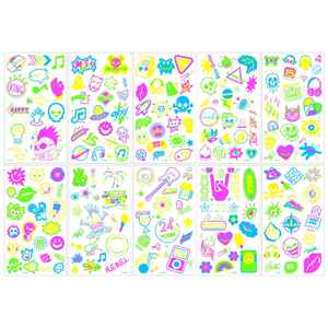 Neon Body Art <b>Stickers</b> Fluorescent Luminous Waterproof UV Black Light Reactive <b>Music</b> Party Supplies - Product Image 1