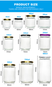 Bocal en verre sur mesure pour aliments 380 ml, pot à <span class=keywords><strong>confiture</strong></span>/gelée 450 ml, bocal Mason en verre 500 ml pour le stockage alimentaire - Product Image 4