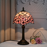 Lampe de table moderne style Sakura en verre teinté, 8 pouces, fleur de cerisier, lampe de lecture de bureau, décoration pour chambre, salon, bureau à domicile