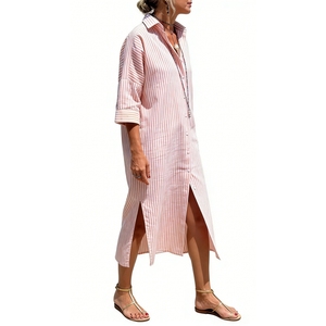 <span class=keywords><strong>Abito</strong></span> <span class=keywords><strong>Camicia</strong></span> a Righe con Bottoni per Donna - Vestito <span class=keywords><strong>Midi</strong></span> Estivo Casual con Cintura e Spacco Laterale Sehe Fashion - Product Image 1