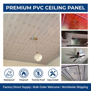 Falso Techo de PVC Blanco, Panel de Techo de PVC, Tablilla de PVC <span class=keywords><strong>para</strong></span> Cielos Falsos, Lámina de Panel de Techo <span class=keywords><strong>para</strong></span> <span class=keywords><strong>Cielo</strong></span> Satinado - Product Image 4
