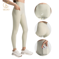 Pantalon de yoga taille haute pour femmes, sans bout de chameau, legging de sport avec poches