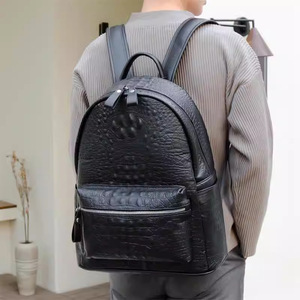 Laptop <b>Backpack</b> <b>Large</b> Capacity Crocodile Pattern Business Commuting Travel Bag For Men And Women - Product Image 1