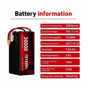 TL 30000mAh 71.1V Katı Hal Lityum İyon Pil Paketi Güvenli Yarı Katı Hal Teknolojisi Endüstriyel Püskürtme Drone'u Lipo Pil Modeli - Product Image 2