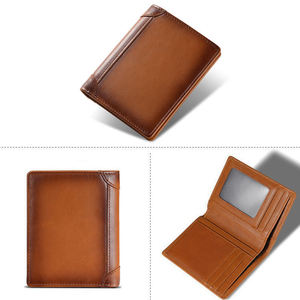 AndoBag RFID Block Short <b>Wallet</b> for Men Retro Genuine Cow <b>Leather</b> Man Card Holder Zipper Coin Purse 3089 - Product Image 3