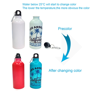 Nouveauté 500ml/600ml/ 750ml Sublimation <span class=keywords><strong>eau</strong></span> froide/liquides magique couleur changeante bouteille de sport en aluminium couleur bleue et rouge - Product Image 5