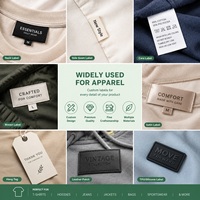 Étiquettes personnalisées en papier kraft imprimé, texture naturelle, pour jeans, vêtements en denim, respectueuses de l'environnement, pour marque