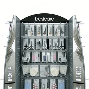 Expositor de Brochas de Maquillaje de Alta Capacidad con 4 Lados y Ganchos, Estante de Metal para Productos de Salón de Belleza Profesional - Product Image 5