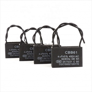 Condensador de Motor de CA para máquina de luz negra, ventilador de 5% V, 450 UF, <span class=keywords><strong>CBB61</strong></span>, con certificación CQC, <span class=keywords><strong>300VAC</strong></span>, <span class=keywords><strong>50</strong></span>/<span class=keywords><strong>60HZ</strong></span> de tolerancia, 1,5 - Product Image 1
