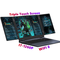 Commercio all'ingrosso 16 pollici Dual 10.5 pollici tre Triple Extended Touch Screen Notbook WIFI 6 RJ45 Intel I7 12th Gen SSD 2TB Gaming Laptop