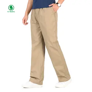 OEM कस्टम थोक पुरुषों के बड़े आकार के स्पोर्ट चिनो पैंट शुद्ध सूती मोटी ढीली कैजुअल लेगिंग्स लोचदार नई सुविधाएँ जेब