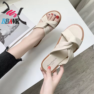 Sandalias de Verano Nuevas, Tipo Chanclas, con Suela Plana, Suaves, Negras, para Mujer - Product Image 6