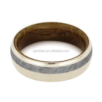 Gentdes Jewelry Bague de mariage météorite Bague en bois Unique Spray Lacquer Titanium Ring With Whiskey Barrel Wood Sleeve