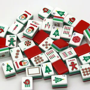 Set di Tessere Mahjong Personalizzate a Tema Natale, Ringraziamento, Halloween, Lussuoso Set Rosso Americano a Quattro Strati in Acrilico con 160 Tessere <span class=keywords><strong>per</strong></span> <span class=keywords><strong>Feste</strong></span> - Product Image 1