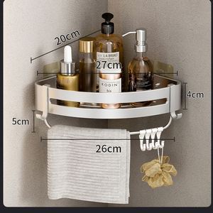 New Black Wall Mount Bathroom <b>Corner</b> Shelf Holder Storage Rack Bathroom Bathtub <b>Shower</b> Caddy Organizer Hardware Accessories Set - Product Image 6