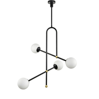 Lustres modernes et simples pour salon, 60 pouces de large, luminaire suspendu au plafond avec abat-jour en verre transparent