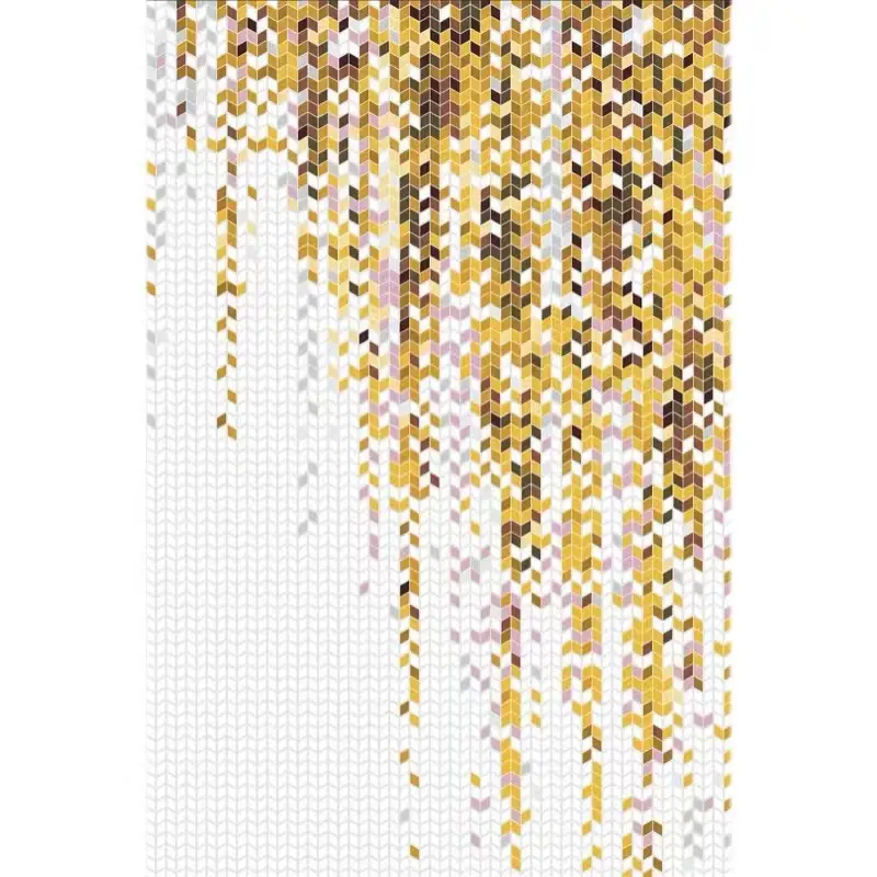 Çin beyaz ve altın cam eşkenar dörtgen mozaik desen TV Backsplash duvar karosu