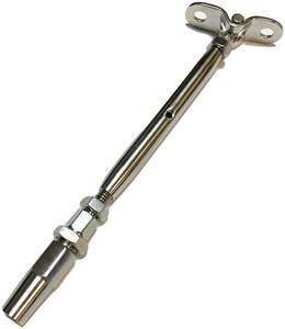 <span class=keywords><strong>Kit</strong></span> de garde-corps en câble 1/8\" avec tendeur à cliquet en acier inoxydable T316 pour poteau en <span class=keywords><strong>bois</strong></span> - Product Image 1