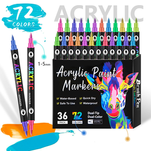 Juego de Marcadores Acrílicos de Doble Punta y Doble Color, 12/24/36/48 Colores, <span class=keywords><strong>para</strong></span> Niños, Graffiti, Dibujo, Arte, Papelería - Product Image 4