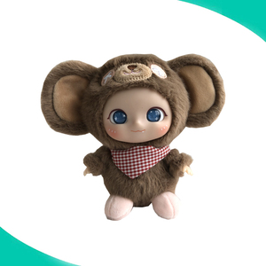 かわいいPVCフェイスぬいぐるみ人形ビニールウサギの毛皮人形素敵な3Dキュービックフェイスぬいぐるみ動物のおもちゃ - Product Image 4