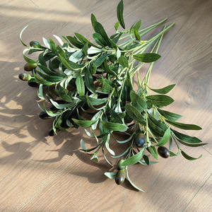 6 أغصان زيتون صناعية بالجملة لتنسيق الزهور في حفلات الزفاف والمنازل، نباتات اصطناعية بأفرع زيتون وثمار - Product Image 3