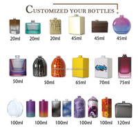 Vaporisateur de parfum rechargeable transparent de luxe fantaisie sur mesure de 30ml 100ml Bouteille de parfum en verre mat plat et rond