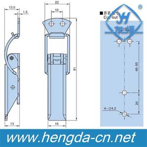 YH9300 कीलेस स्टेनलेस स्टील स्प्रिंग हॉस्प लॉक बकल टूलबॉक्स लॉक हास्प - Product Image 2
