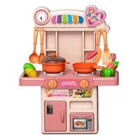 บ้านของเล่นสำหรับเด็กขนาดใหญ่,ชุดเครื่องครัวห้องครัวสเปรย์ครัวเด็กผู้หญิงของเล่นเด็กจิ๋วสำหรับทำอาหารของเล่นจำลองโต๊ะอาหาร