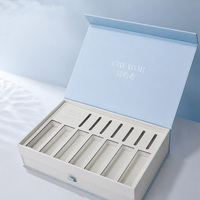 Boîte en papier cosmétique à fermeture magnétique rigide avec logo personnalisé, deux étages, ouverture rabattable, emballage cadeau en papier avec tiroir
