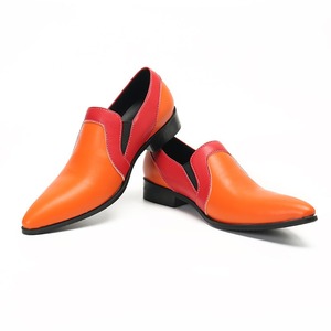 Zapatos de verano color naranja para hombre, de cuero, transpirables, estilo casual, modernos, con diseño de patchwork. - Product Image 4