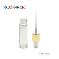 Emballage de bouteilles de parfum en verre de mini recharge d'or rose de forme ronde claire de 10ml